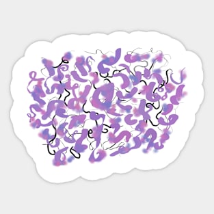 Abstract Squiggles in Purple Sticker